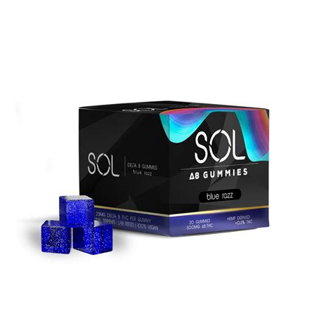 Sol Delta 8 Gummies Blue Razz D8co Fast Shipping