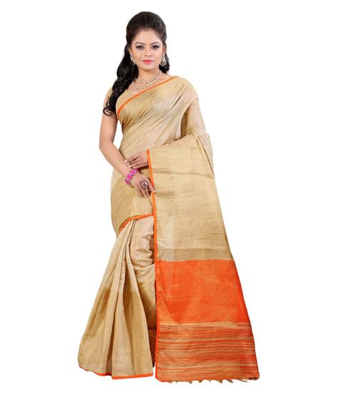 Diya Sarees Beige Cotton Saree Buy Diya Sarees Beige Cotton Saree