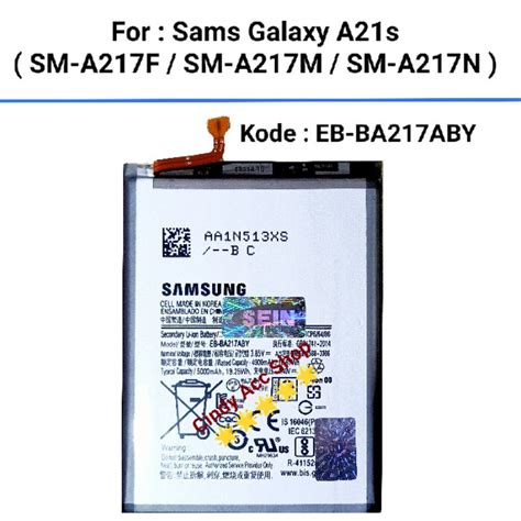 Jual Baterai Batre Samsung A21s A12 A02 M02 Eb Ba217aby Original