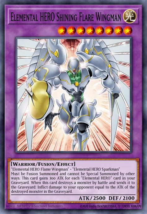 Elemental Hero Shining Flare Wingman Yu Gi Oh Card Database Ygoprodeck