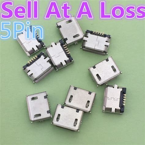 10pcs G18 Micro Usb Type B Female 5pin Smt Socket Jack Connector Port Pcb Board Charging High