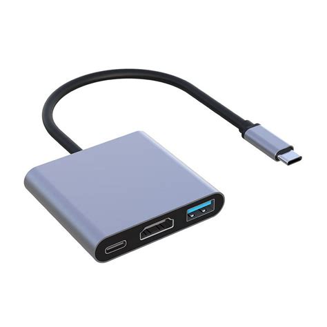 Портативный Usb Hub 3 в 1 Usb C на 4k Hdmi Usb 30 Type С для