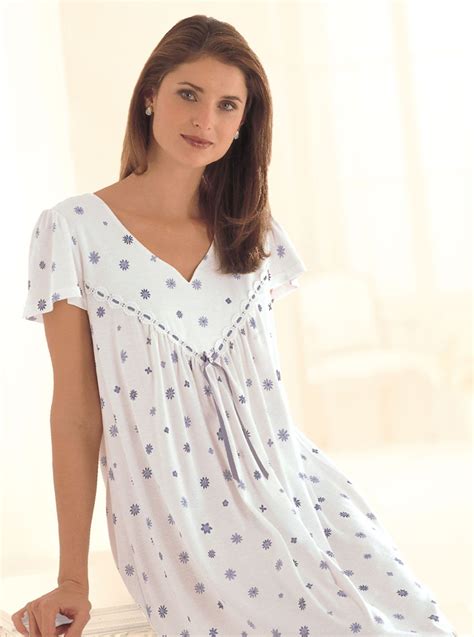 Luxury Short Sleeved Jersey Cotton Nightdresses And Nighties David