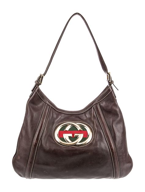 Gucci GG Canvas Large Abbey D Ring Hobo Brown Hobos Handbags