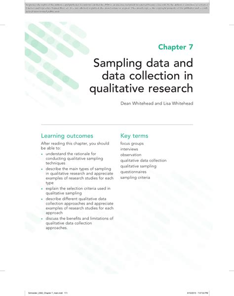 Pdf Sampling Data And Data Collection In Qualitative Research