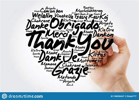 Gracias A Love Heart Word Cloud En Diferentes Idiomas Con Marcador