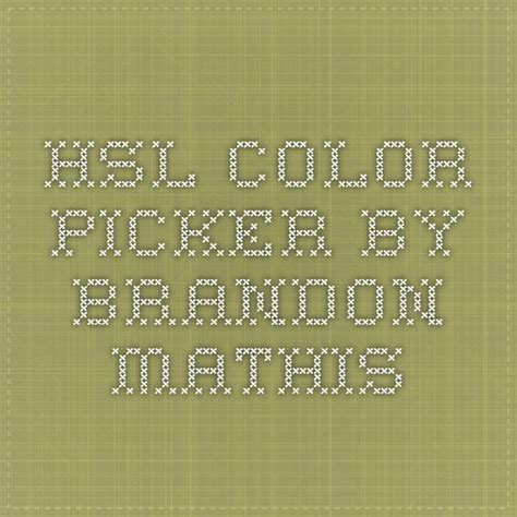 HSL Color Picker - by Brandon Mathis