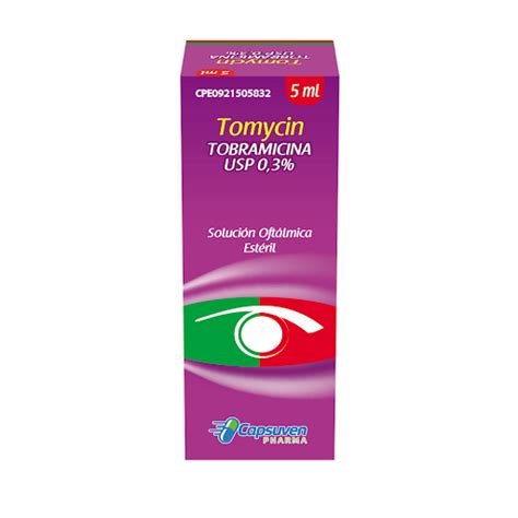 Tobramicina Usp Tomycin 0 3 Capsuven Solución Oftálmica X 5 Ml