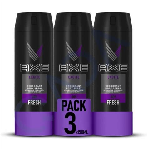 AXE Men Excite Deodorant Body Spray 150mL 3 Pack 150mL 3 Pack Kroger