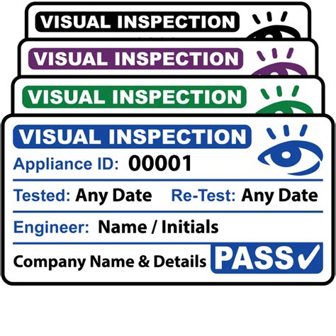 Custom Visual Inspection Portable Appliances Labels Label Bar