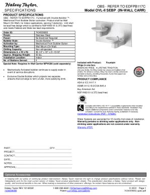 Fillable Online Refer To Edfpb C Model Ovl Ii Sebp In Wall Carr Fax