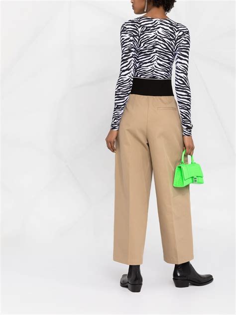 Alexander Wang Logo Waistband Wide Leg Trousers Farfetch