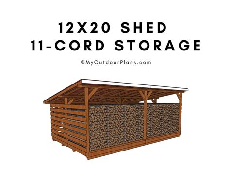 12x20 Firewood Shed Plans 11 Cord Storage