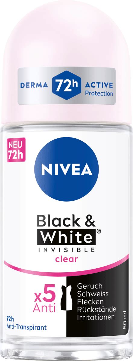 Nivea Antitranspirant Deo Roll On Black White Invisible Clear Ml