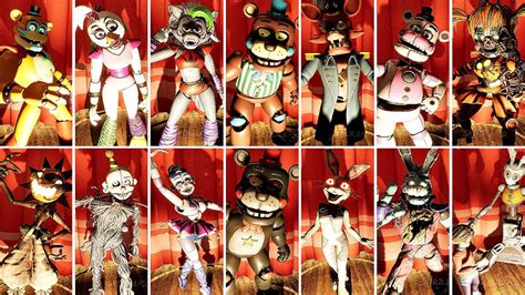 Fnaf Help Wanted All Character Models Showcase Animatronics