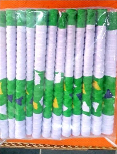 Stretchable White And Green Cricket Bat Handle Grip, Size: 7inch ...