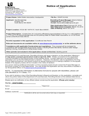 Fillable Online Kingcounty GovmediaNotice Of Application And SEPA