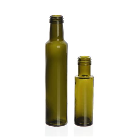 Empty Dark Green Round Shape Screw Off Lid Ml Vinegar Olive Oil