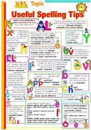 spelling tips   students esl worksheet  lifeline