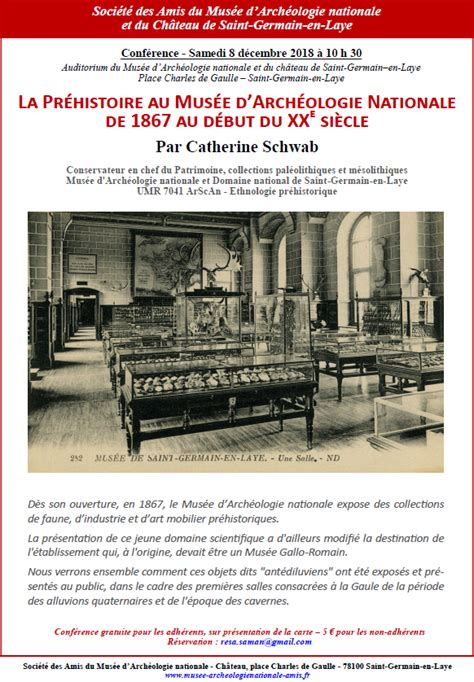 Conférence C Schwab La Préhistoire au Musée dArchéologie nationale