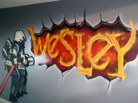 Naam Wesley Met Vuur En Brandweermannen Ik Wil Graffiti