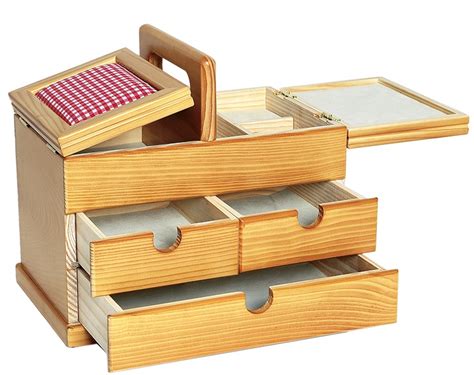 Rustic Wooden Sewing Box From Stafil Organizers Baskets Boxes