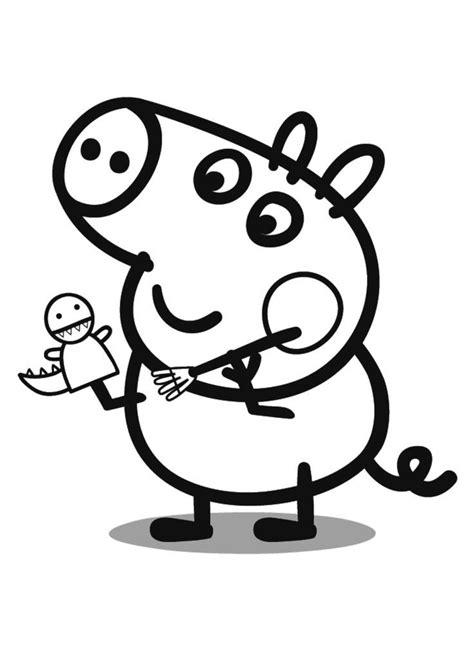 Peppa Pig Dinosaur Coloring Pages