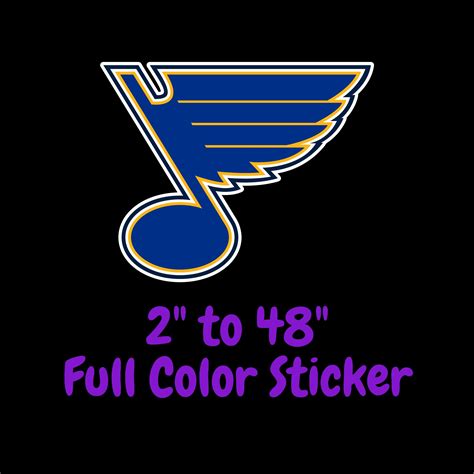 St Louis Blues – Note – Full Color Vinyl Sticker – Custom Size – Sports ...