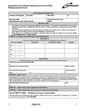 Fillable Online Fsa Dependent Care Claim Form L Doc Fax Email