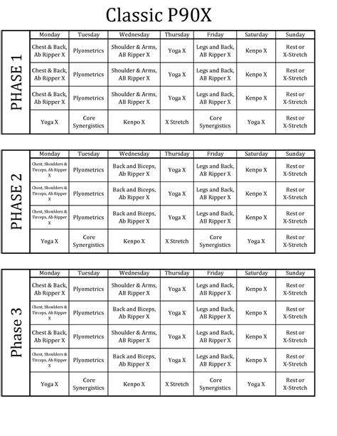 P90x Back And Biceps Worksheet