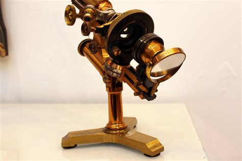 Antique Bausch And Lomb Optical Company Brass Microscope At 1stdibs