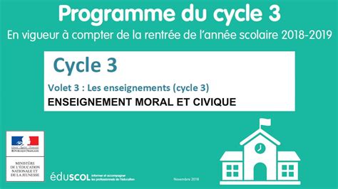 11 Enseignement Moral et Civique EMC CM1 CM2 6ème Programme