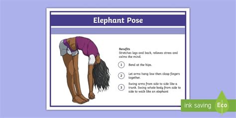 Yoga Elephant Pose Step By Step Instructions Twinkl