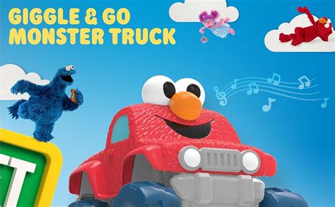 Amazon.com: Just Play Sesame Street Giggle N Go Monster Truck Toy ...