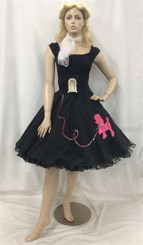50s Rock n Roll Costume Black Poodle - Costume Wonderland
