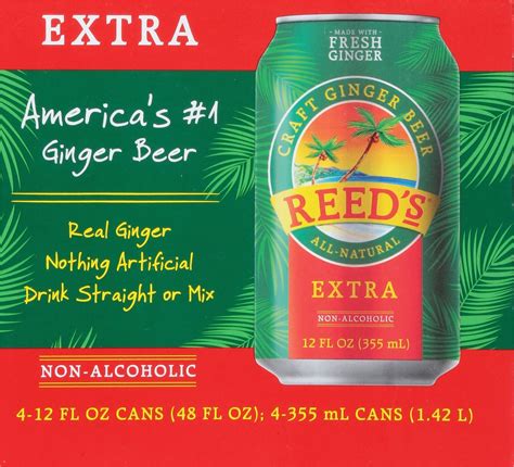 Reeds Soda Ginger Beer Extra 4 Pack 48 Fl Oz Pack Of 6 EBay