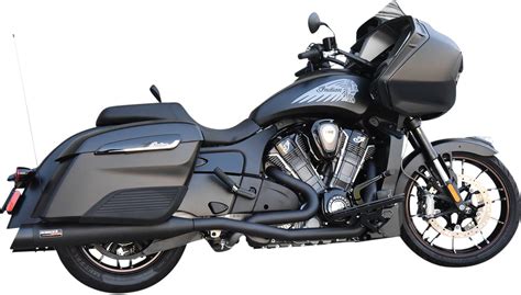 Bassani Black Into True Dual Exhaust System Indian Challenger