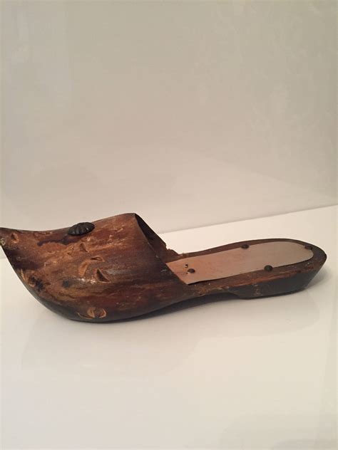 Vintage Wood Slipper Wooden Carved Slipper Etsy Denmark