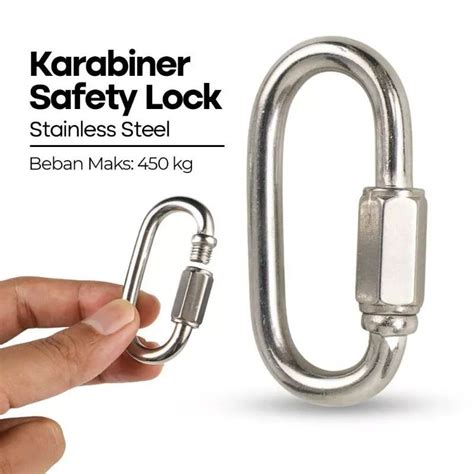 Jual Xinda Carabiner Karabiner Baja Safety Lock For Hammock 450 Kg