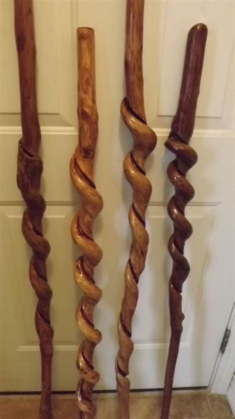 Vine Wrapped Walking Sticks Hand Carved Walking Sticks Wooden Walking