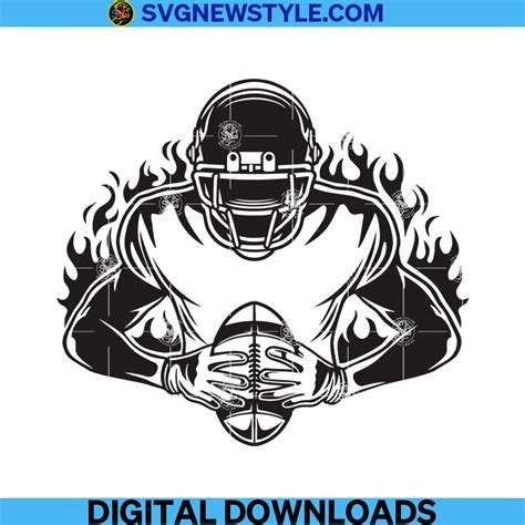 Football Player Svg Fire Football Game Svg Football Quarterback Svg