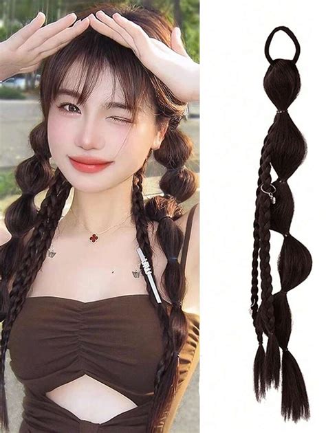 18inch A Pair Of Fake Hair Ponytail Female Chemical Fiber Braided Hair ...