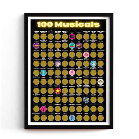 100 Musicals Scratch off Poster - Etsy