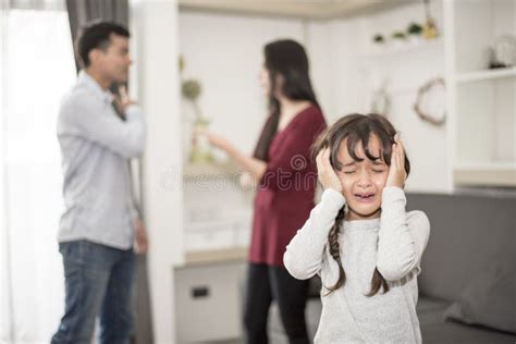 Little Girl Was Crying because Dad and Mom Quarrel, Sad and Dramatic ...