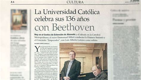 El Mercurio Anuncia El Concierto De Aniversario Uc Con Entrevistas A