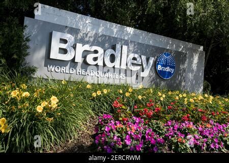 A logo sign outside of the headquarters of the Bradley Corporation in ...