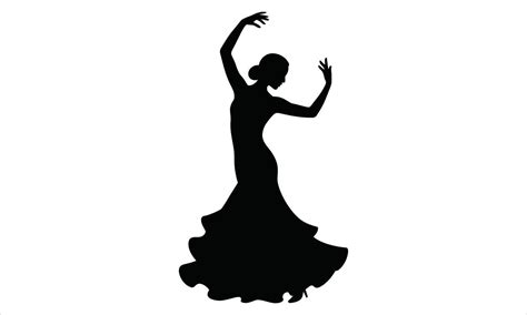elegant flamenco dancer silhouette graceful pose  vector art