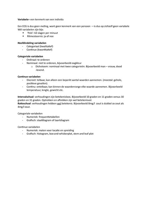 HC 4 Hoorcollege Variabele Een Kenmerk Van Een Individu Een ECG Is