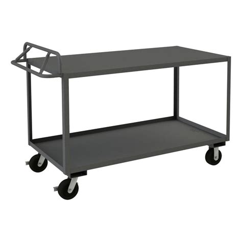 Stock Cart 2 Shelves Ergonomic Handle 24 1 4 X 42 1 4 X 45 Durham Manufacturing