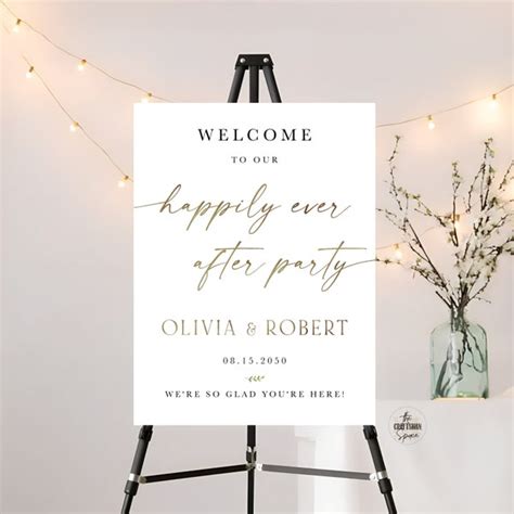 Wedding Sign Happily Ever After Poster Etsy